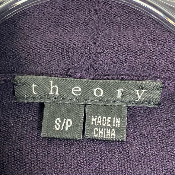 Theory | Wool Blend Maritza B. New Steady Drape Front Cardigan in Purple - Picture 3 of 13
